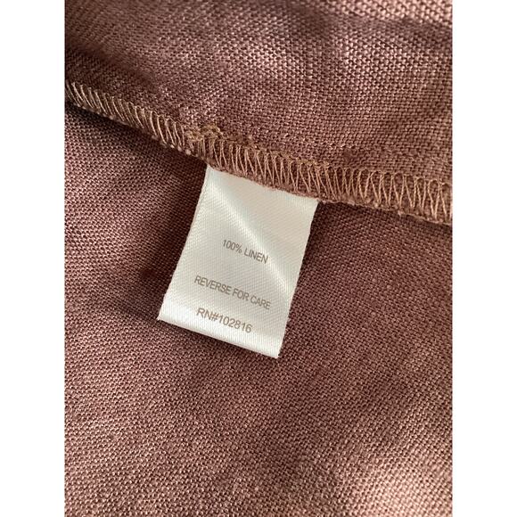 NWT Garnet Hill Linen Collared Popover Dress Size 0 Purple Pleated Pockets Short - Picture 8 of 10